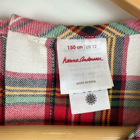 Hanna Andersson Flannelette Peplum Top Family Holiday Plaid Size 12 Girls 80127 - Picture 3 of 4
